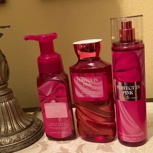 🎀Bath & Body Works Perfect in Pink beauty bundle NWT
